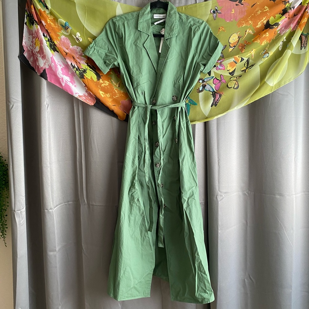 urban outfitters green wrap maxi dress